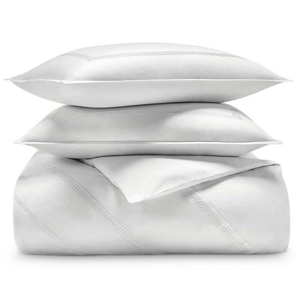 {NIP} LUCKY BRAND White 100% Cotton Diamond Stitch 3 Piece Comforter Set - Picture 4 of 16